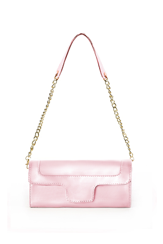 Women's light pink luxurious elegant clutch for ceremonies, weddings and evenings out. - Top view